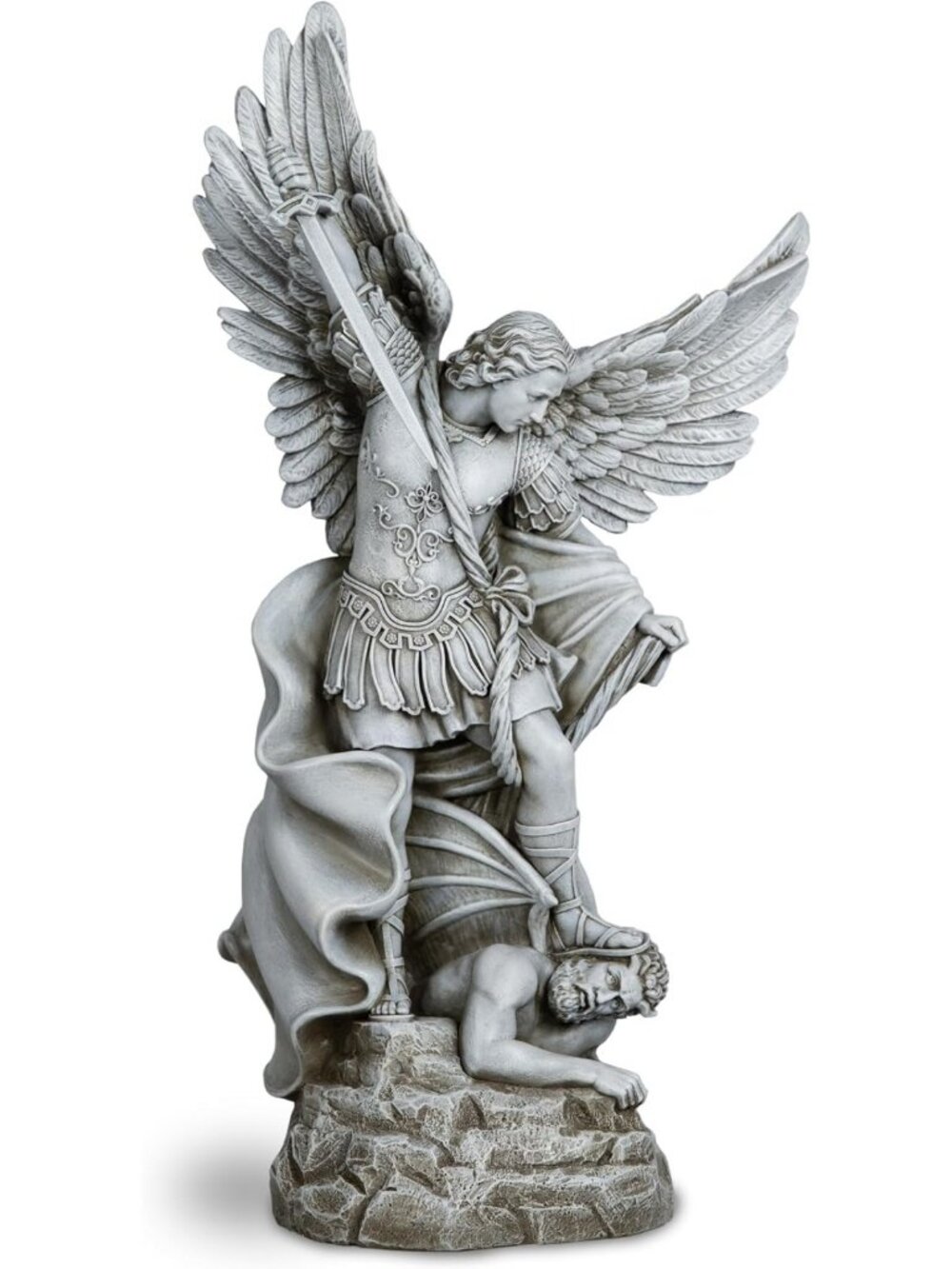 20.5” Large Outdoor Archangel Statue - Religious Garden Sculpture for Porch